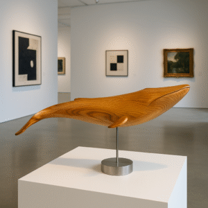 Escultura ballena azul 57 cm
